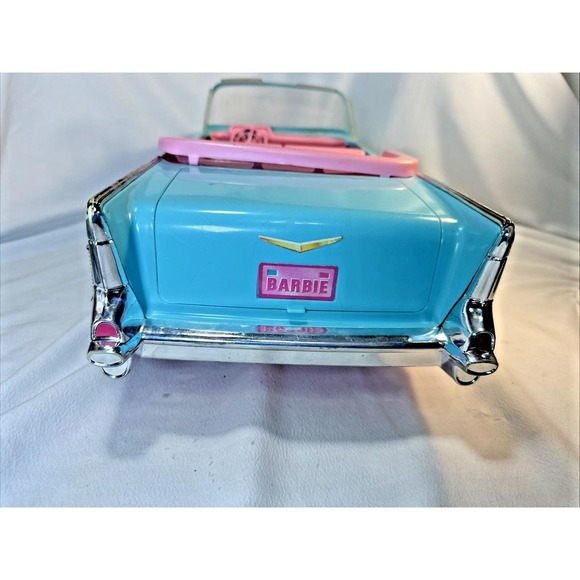 Vintage 1988 BARBIE Size 1957 Chevy Bel Air Convertible Car Turquoise Blue&Pink - Picture 8 of 11